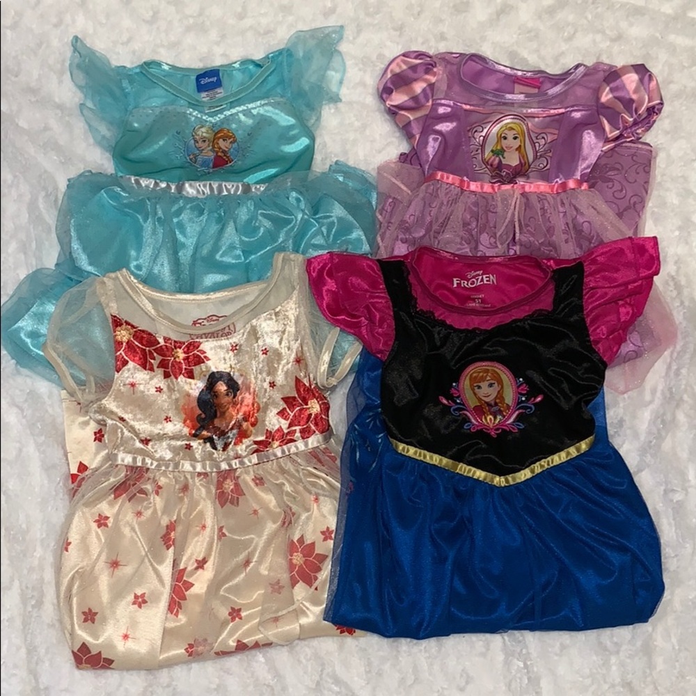 Bundle of 4 Disney princess nightgowns